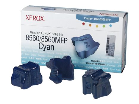 XEROX Phaser 8560MFP - 3-pack - cyan - faste blekktyper (108R00723)