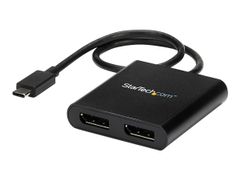 StarTech 2-Port Multi Monitor Adapter, USB-C to 2x DisplayPort 1.2 Video Splitter, USB Type-C to DP MST Hub, Dual 4K 30Hz or 1080p 60Hz, Compatible with Thunderbolt 3, Windows Only - Multi Stream Transport (MS