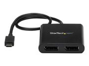 StarTech 2-Port Multi Monitor Adapter, USB-C to 2x DisplayPort 1.2 Video Splitter, USB Type-C to DP MST Hub, Dual 4K 30Hz or 1080p 60Hz, Compatible with Thunderbolt 3, Windows Only - Multi Stream Transport (MS (MSTCDP122DP)