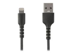 StarTech 6 ft(2m) Durable Black USB-A to Lightning Cable, Heavy Duty Rugged Aramid Fiber USB Type A to Lightning Charger/Sync Power Cord, Apple MFi Certified iPad/iPhone 12 Pro Max - iPhone 7/8/11/11 Pro - Lig