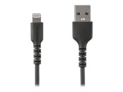 StarTech 3 ft(1m) Durable Black USB-A to Lightning Cable, Heavy Duty Rugged Aramid Fiber USB Type A to Lightning Charger/Sync Power Cord, Apple MFi Certified iPad/iPhone 12 Pro Max - iPhone 7/8/11/11 Pro - Lig