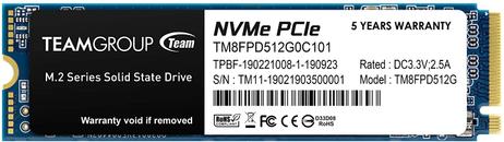 Team Group MP33 PRO 512GB SSD PCIe 3.0 NVMe M.2 2280 (TM8FPD512G0C101)