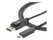 StarTech 6ft/1.8m USB C to Displayport 1.4 Cable Adapter - 4K/5K/8K USB Type C to DP 1.4 Monitor Video Converter Cable - HDR/ HBR3/ DSC - ekstern videoadapter - svart (CDP2DP146B)