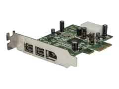 StarTech 3 Port 2b 1a Low Profile 1394 PCI Express FireWire Card Adapter - FireWire-adapter - PCIe - 2 porter