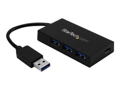 StarTech 4 Port USB 3.0 Hub, USB Type-A Hub with 1x USB-C & 3x USB-A (SuperSpeed 5Gbps), USB Bus or Self-Powered, Portable USB 3.1/USB 3.2 Gen 1 BC 1.2 Charging Hub w/ Power Adapter - Windows/macOS/Linux (HB30
