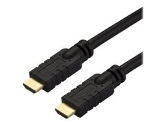 StarTech 10m(30ft) HDMI 2.0 Cable, 4K 60Hz Active HDMI Cable, CL2 Rated for In Wall Installation, Long Durable High Speed Ultra-HD HDMI Cable, HDR 10, 18Gbps, Male to Male Cord, Black - Al-Mylar EMI Shielding 
