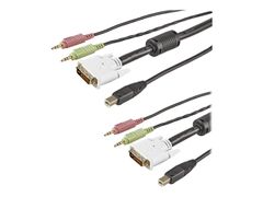 StarTech 6 ft 4-in-1 USB DVI KVM Cable with Audio and Microphone - DVI KVM Cable - USB KVM Cable - KVM Switch Cable (USBDVI4N1A6) - tastatur/video/mus/lyd-forlengelseskabel - 1.8 m