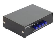 Delock Switch Audio / Video 4 port manual bidirectional - video/audio switch - 4 porter