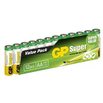 GP Super Alkaline AA 12-pakning batterier