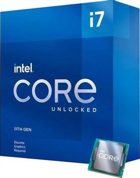 Intel Core i7-11700KF,  3.6GHz - 5.0GHz 8 kjerner/ 16 tråder, 16MB cache, uten integrert grafikkprosessor (BX8070811700KF)