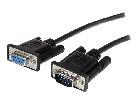 StarTech 1m Black Straight Through DB9 RS232 Serial Cable - M/F (MXT1001MBK) - seriellforlengelseskabel - DB-9 til DB-9 - 1 m (MXT1001MBK)