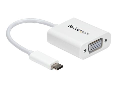 StarTech USB-C to VGA Adapter - White - 1080p - Video Converter For Your MacBook Pro / Projector / VGA Display (CDP2VGAW) - USB/ VGA-adapter - 24 pin USB-C til HD-15 (VGA) - 17.5 m (CDP2VGAW)