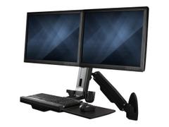 StarTech Wall Mount Workstation, Articulating Full Motion Standing Desk w/ Height Adjustable Dual VESA Monitor & Keyboard Tray Arm, Mouse/Scanner Holders, Ergonomic Wall Mounted Desk - Foldable Standing Desk (