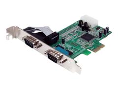 StarTech 2 Port Native PCI Express RS232 Serial Adapter Card with 16550 UART (PEX2S553) - seriell adapter - PCIe - RS-232 x 2