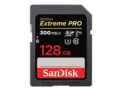 SanDisk Extreme Pro 128GB SD-kort UHS-II, 300MB/s lesehastighet, 260MB/s skrivehastighet