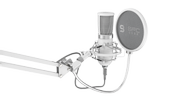 SPC Gear SM950 Onyx White mikrofon med stativ, shockmount og popfilter (SPG106-)