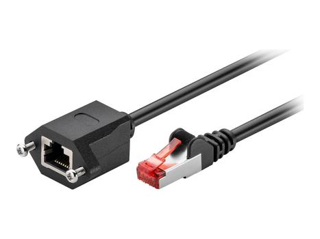 MicroConnect nettverksforlengelseskabel - 1 m - svart (STP601SEXT)