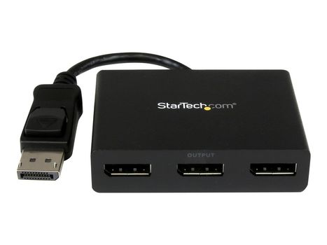 StarTech 3 Port DisplayPort MST Hub - 4K 30Hz - DisplayPort to DisplayPort Multi Monitor Splitter for 3 DP Monitor Setup (MSTDP123DP) - Videosplitter - stasjonær - AC 100/230 V (MSTDP123DP)