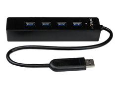 StarTech 4-Port USB 3.0 Hub with Built-in Cable - SuperSpeed Laptop USB Hub - Portable USB Splitter - Mini USB Hub (ST4300PBU3) - hub - 4 porter
