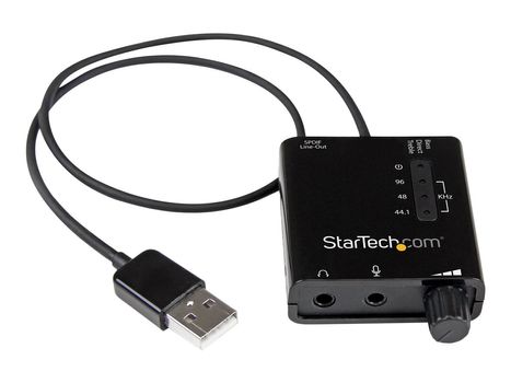 StarTech USB Sound Card w/ SPDIF Digital Audio & Stereo Mic - External Sound Card for Laptop or PC - SPDIF Output (ICUSBAUDIO2D) - lydkort