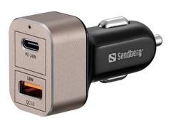 Sandberg bilstrømadapter - USB-C - 24W + QC3.0