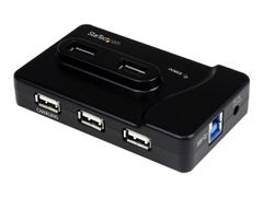 StarTech 7 Port USB Hub - 2 x USB 3A, 4 x USB 2A, 1 x Dedicated Charging Port - Multi Port Powered USB Hub with 20W Power Adapter (ST7320USBC) - hub - 6 porter