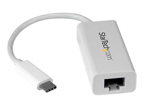 StarTech USB C to Gigabit Ethernet Adapter - White - USB 3.1 to RJ45 LAN Network Adapter - USB Type C to Ethernet (US1GC30W) - nettverksadapter - USB-C - Gigabit Ethernet (US1GC30W)