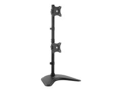 StarTech Vertical Dual Monitor Stand - Supports Monitors 13" to 27" - Adjustable - Computer Monitor Stand for Double Stacked VESA Monitors - Black (ARMBARDUOV) stativ - for 2 skjermer - svart
