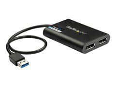 StarTech USB 3.0 to Dual DisplayPort Adapter 4K 60Hz, DisplayLink Certified, Video Converter with External Graphics Card - Mac & PC (USB32DP24K60) - ekstern videoadapter - DisplayLink DL-6950 - svart