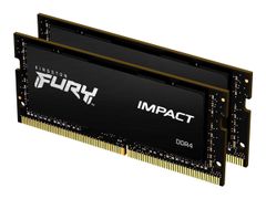 Kingston FURY Impact - DDR4 - sett - 64 GB: 2 x 32 GB - SO DIMM 260-pin - 2666 MHz / PC4-21300 - ikke-bufret