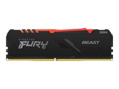 Kingston FURY Beast RGB - DDR4 - sett - 32 GB: 2 x 16 GB - DIMM 288-pin - 3200 MHz / PC4-25600 - ikke-bufret