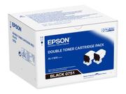Epson 2-pack - svart - original - tonerpatron (C13S050751)