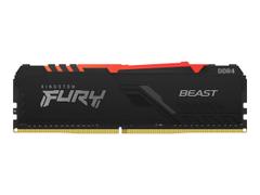 Kingston FURY Beast RGB - DDR4 - sett - 32 GB: 2 x 16 GB - DIMM 288-pin - 3200 MHz / PC4-25600 - ikke-bufret