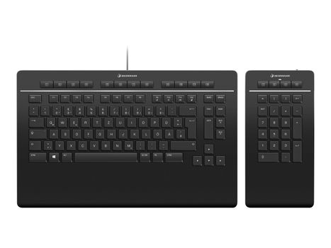 3DCONNEXION Keyboard Pro with Numpad - sett med tastatur og numerisk tastatur - QWERTZ - Tysk (3DX-700091)