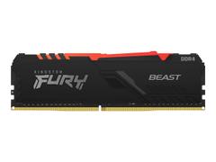 Kingston FURY Beast RGB - DDR4 - sett - 16 GB: 2 x 8 GB - DIMM 288-pin - 2666 MHz / PC4-21300 - ikke-bufret