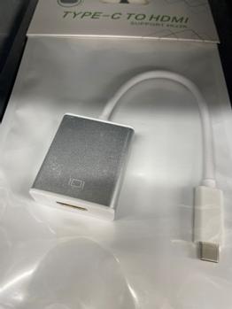 USB3.1 Type C - HDMI Adapter Hvit,  UBS3.1 Type C (male) til HDMI (female), kabeladapter,  MacBook (50527)