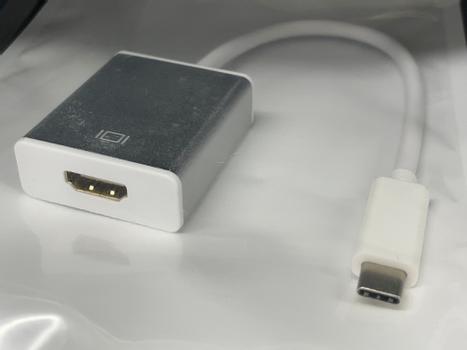 USB3.1 Type C - HDMI Adapter Hvit,  UBS3.1 Type C (male) til HDMI (female), kabeladapter,  MacBook (50527)