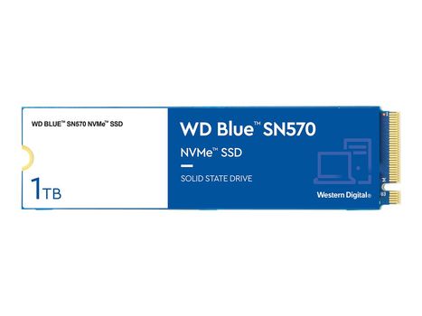 WD Blue SN570 1TB NVMe PCIe 3.0 SSD M.2 - 3500MB/s lesehastighet,  3000MB/s skrivehastighet (WDS100T3B0C)