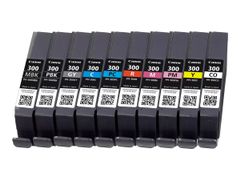 Canon PFI-MBK/PBK/CO/GY/R/C/M/Y/PC/PM 10 Ink Cartridge Multipack - 10-pack - grå, gul, cyan, magenta, rød, matt svart, fotosort, fotocyan, fotomagenta, kromaoptimerer - original - blekkbeholder