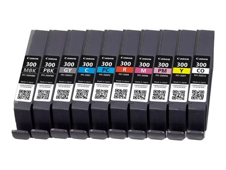 Canon PFI-MBK/ PBK/ CO/ GY/ R/ C/ M/ Y/ PC/ PM 10 Ink Cartridge Multipack - 10-pack - grå, gul, cyan, magenta, rød, matt svart, fotosort, fotocyan, fotomagenta,  kromaoptimerer - original - blekkbeholder (4192C008)
