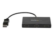 StarTech 3-Port Multi Monitor Adapter, DisplayPort 1.2 to HDMI MST Hub, Triple 1080p HDMI Monitor, Video Splitter for Extended Desktop Mode on Windows PCs Only, DP to 3x HDMI MST Hub - Multi Stream Transport ( (MSTDP123HD)