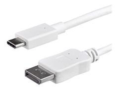StarTech 3ft/1m USB C to DisplayPort 1.2 Cable 4K 60Hz, USB-C to DisplayPort Adapter Cable HBR2, USB Type-C DP Alt Mode to DP Monitor Video Cable, Compatible with Thunderbolt 3, White - USB-C Male to DP Male (
