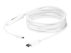 StarTech 9.8ft/3m USB C to DisplayPort 1.2 Cable 4K 60Hz, USB-C to DisplayPort Adapter Cable HBR2, USB Type-C DP Alt Mode to DP Monitor Video Cable, Compatible w/ Thunderbolt 3, White - USB-C Male to DP Male (