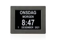 Ontario lettleselig kalenderklokke for eldre med Alzheimers,  demens - 8" skjerm - svart (ONT-DC803-BLACK)
