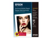 Epson Archival Matte Paper - papir - matt - 50 ark - A3 - 192 g/m² (C13S041344)