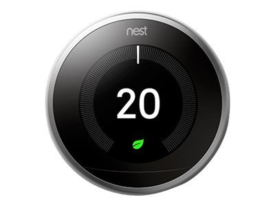Google Nest Learning Thermostat 3rd generation - termostat - 802.11b/ g/ n,  Bluetooth 4.0, 802.15.4 - rustfritt stål, demo (T3028FD-Demo)