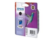 Epson T0801 - svart - original - blekkpatron (C13T08014010)