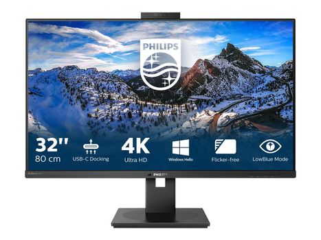 Philips 32" 4K- IPS-skjerm,   USB-C-dokkingstasjon Popup-webkamera med Windows Hello (329P1H/00)