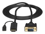 StarTech HDMI to VGA Cable - 6ft 2m - 1080p - Active Conversion - HDMI to VGA Adapter Cable for Your VGA Monitor / Display (HD2VGAMM6) - adapterkabel - HDMI / VGA - 2 m (HD2VGAMM6)