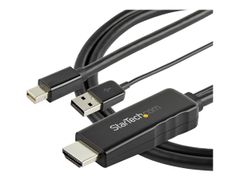 StarTech 3ft (1m) HDMI to Mini DisplayPort Cable 4K 30Hz, Active HDMI to mDP Adapter Converter Cable with Audio, USB Powered, Mac & Windows, HDMI Male to mDP Male Video Adapter Cable - HDMI to mDP Converter (H